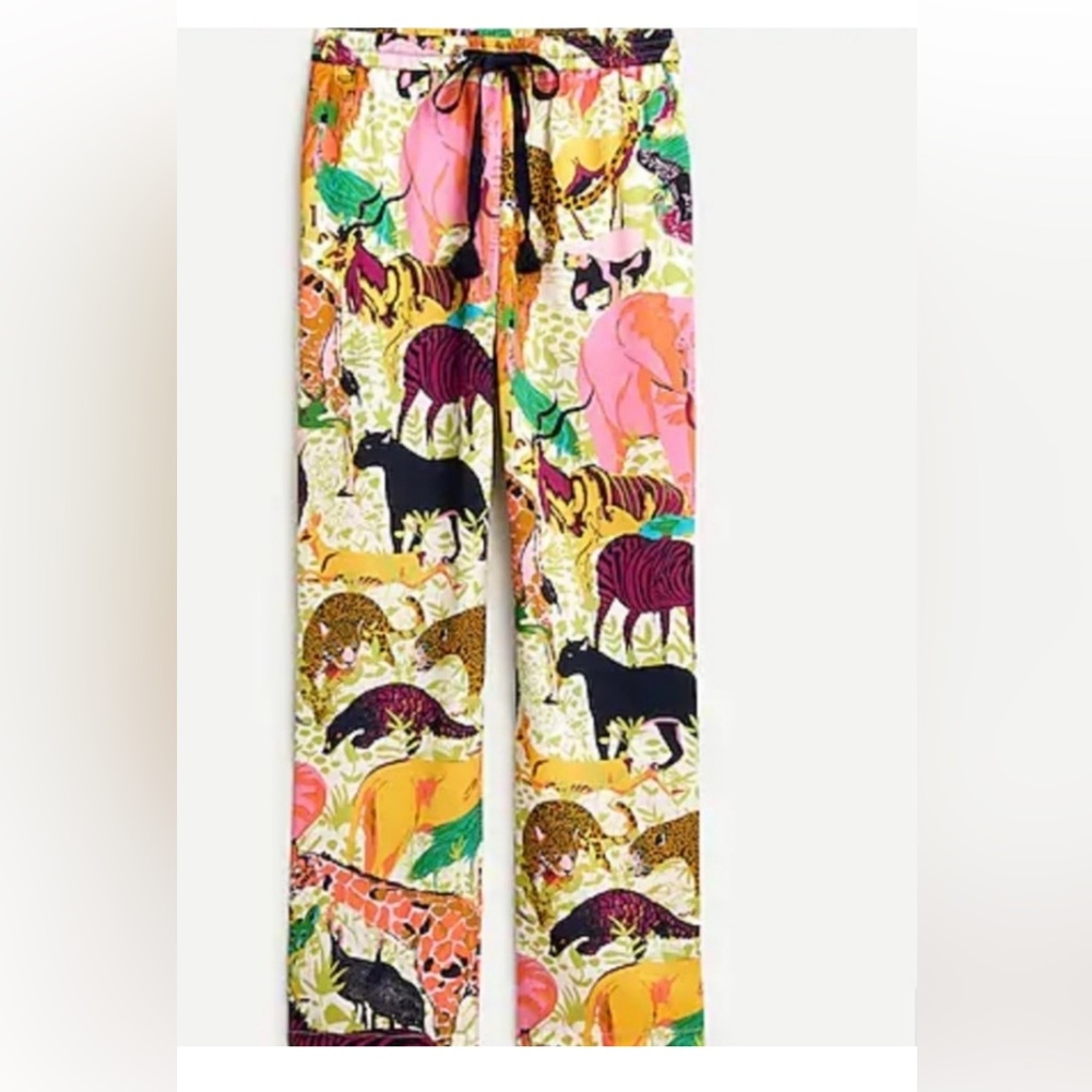 J. Crew Multicolor Animal Print Wide Leg Pants